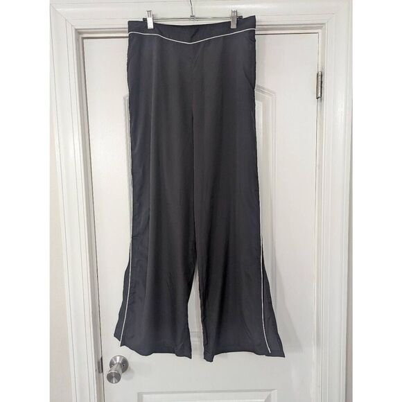 Jason Wu Striped Wide Leg Straight Pants women's size Large black white elevated - Picture 1 of 7